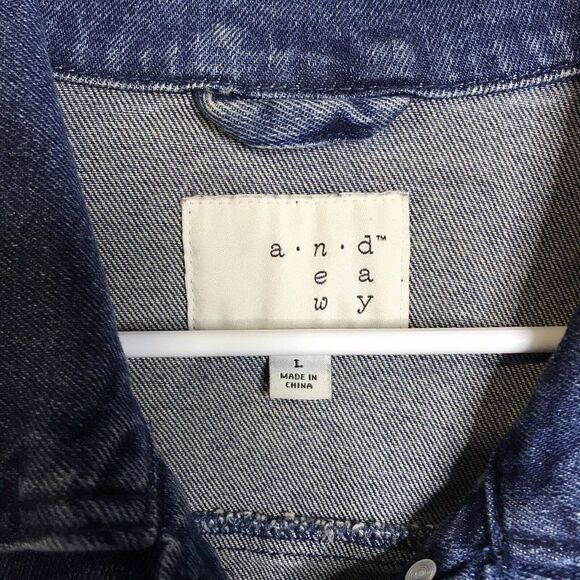 A New Day Womens Denim Jean Jacket "Hello Sunshine" Target 2017 Size Large - Picture 3 of 15